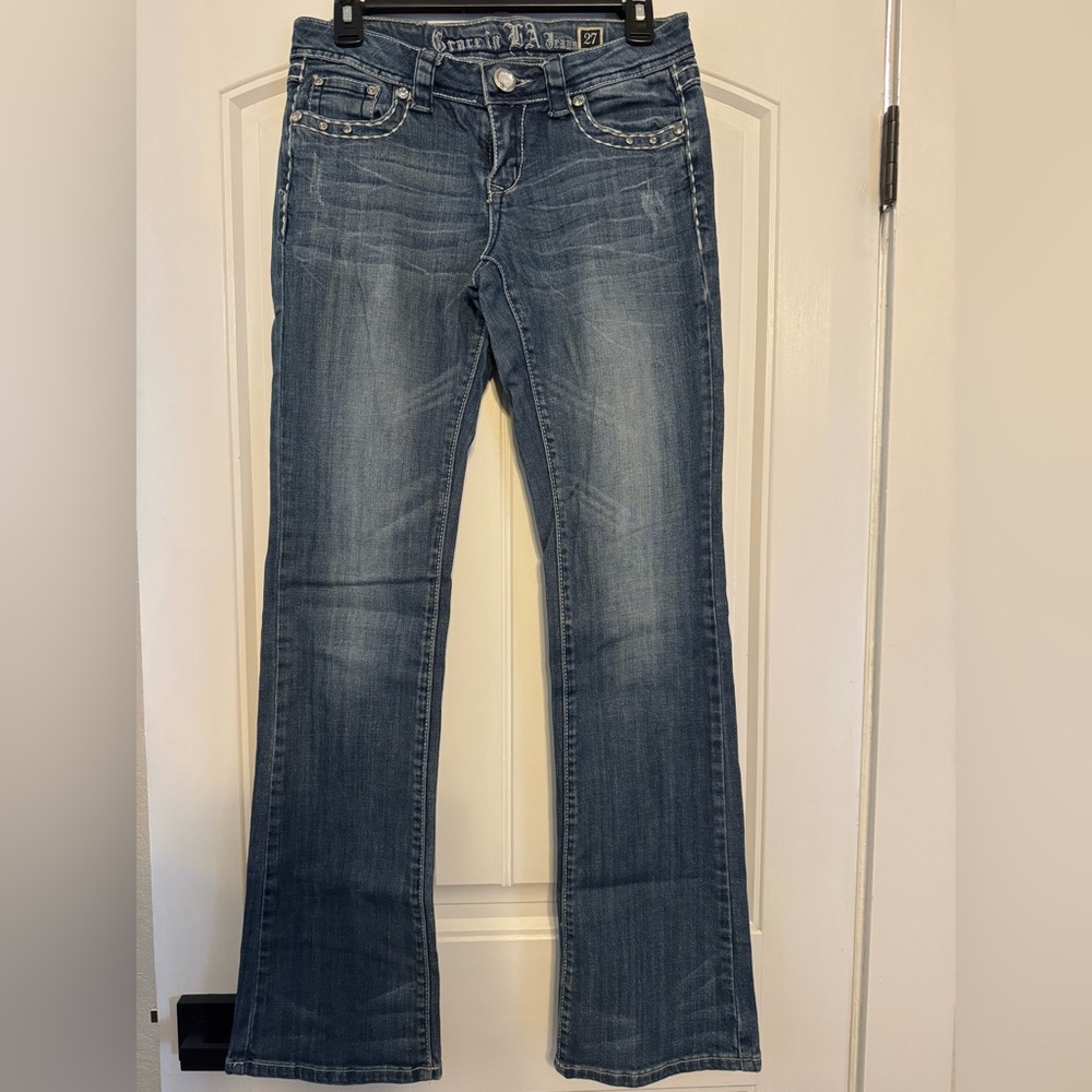 Grace in LA Dark Blue Flare Jeans